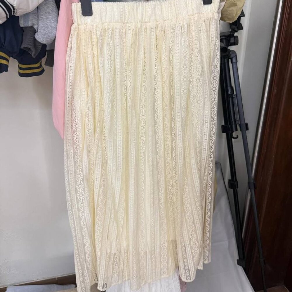 Cream Midi Skirt